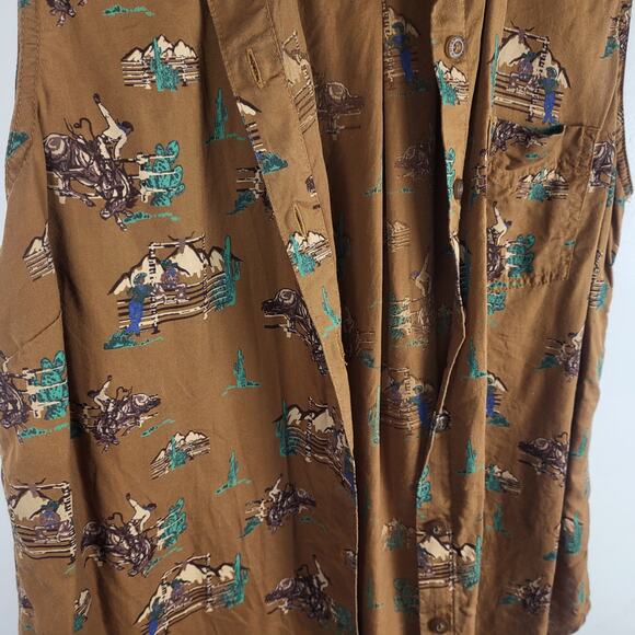 ARIAT Cowgirl Sleeveless Button Up Collared Western Top | Large - Picture 9 of 12